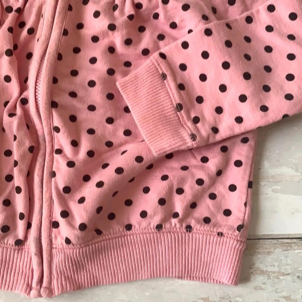 Girls 3T Pink Polka Dot Hoodie Jacket Brown Leggings Outfit Genuine Kids Oshkosh